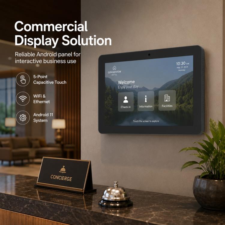 WF8058T 8 inch IPS HD Touch Screen Digital Signage, 2GB+16GB, Android 11 RK3568 Quad Core, US Plug, EU Plug, UK Plug