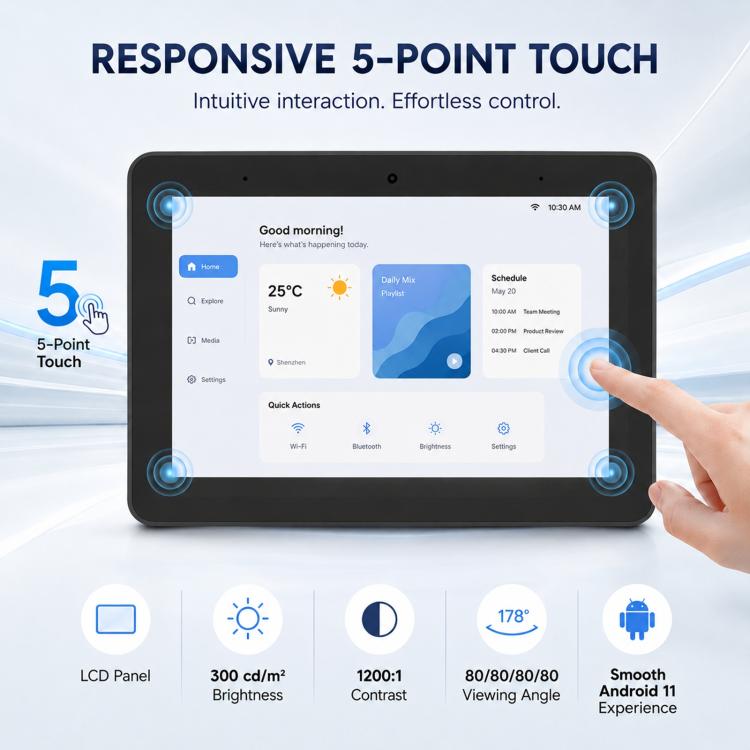 WF8058T 8 inch IPS HD Touch Screen Digital Signage, 2GB+16GB, Android 11 RK3568 Quad Core, US Plug, EU Plug, UK Plug