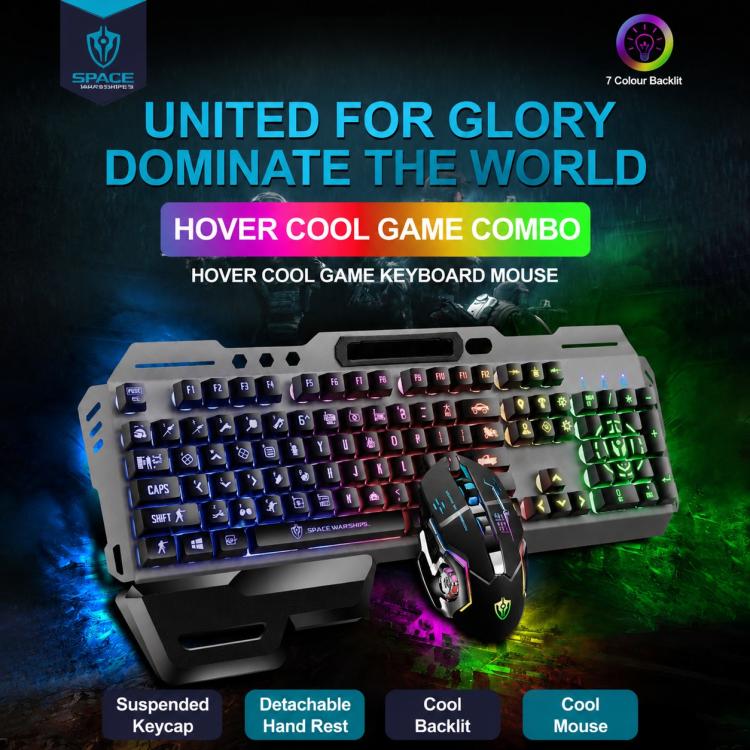 SHIPADOO GT700 Illuminated Wired Gaming Keyboard and 6D 4800DPI Mouse Set, GT700 6D 4800DPI Mouse Black, GT700 6D 4800DPI Mouse White