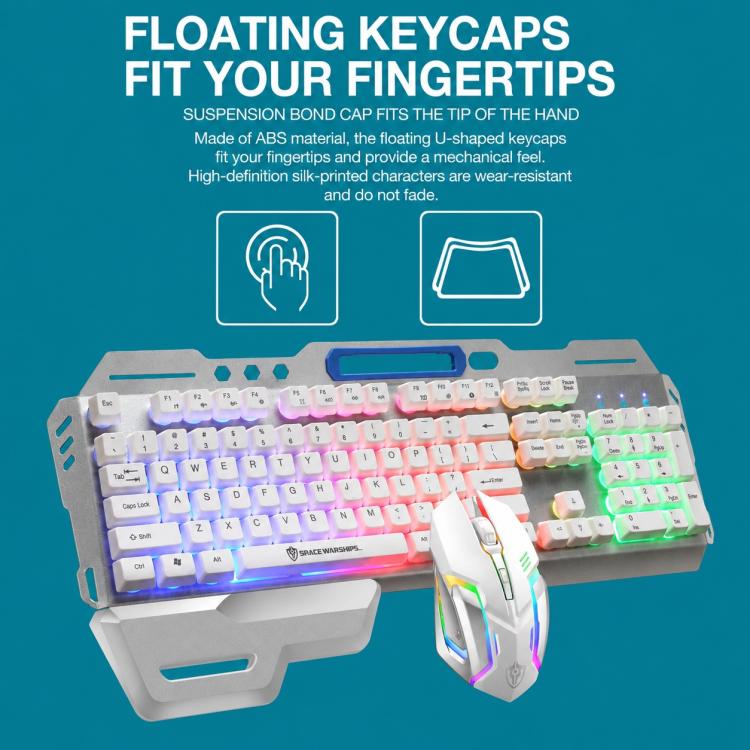 SHIPADOO GT700 Illuminated Wired Gaming Keyboard and 6D 4800DPI Mouse Set, GT700 6D 4800DPI Mouse Black, GT700 6D 4800DPI Mouse White