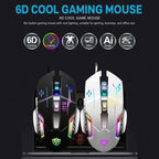 SHIPADOO GT700 Illuminated Wired Gaming Keyboard and 6D 4800DPI Mouse Set, GT700 6D 4800DPI Mouse Black, GT700 6D 4800DPI Mouse White