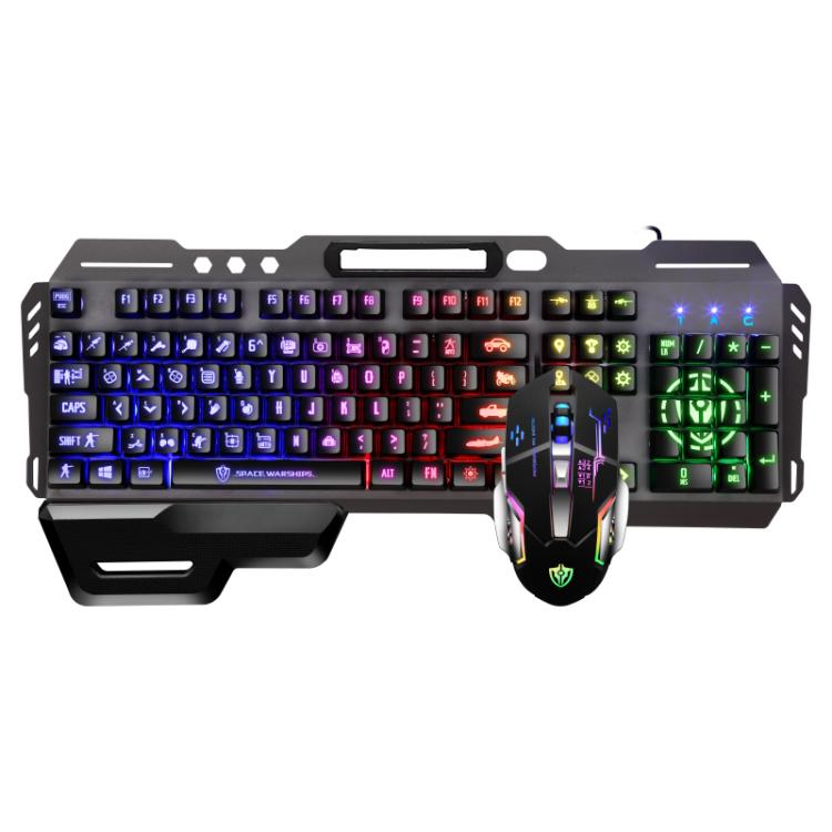 SHIPADOO GT700 Illuminated Wired Gaming Keyboard and 6D 4800DPI Mouse Set, Battle Royale Edition