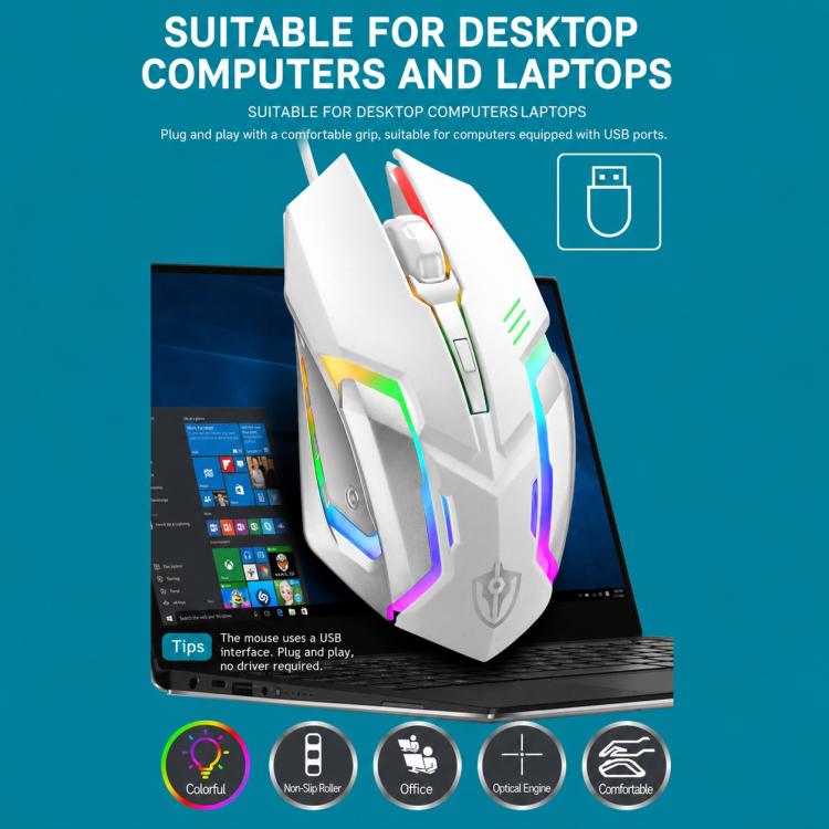 SHIPADOO GT700 Illuminated Wired Gaming Keyboard and 6D 4800DPI Mouse Set, Tri-color Backlight Version, GT700, Tri-color Backlight Version
