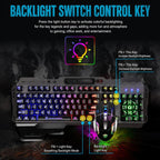 SHIPADOO GT700 Illuminated Wired Gaming Keyboard and 6D 4800DPI Mouse Set, Tri-color Backlight Version, GT700, Tri-color Backlight Version