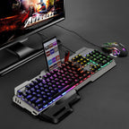 SHIPADOO GT700 Illuminated Wired Gaming Keyboard and 6D 4800DPI Mouse Set, Standard Character Transparent Version, GT700, Standard Character Transparent Version