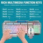 SHIPADOO GT700 Illuminated Wired Gaming Keyboard and 6D 4800DPI Mouse Set, Standard Character Transparent Version, GT700, Standard Character Transparent Version