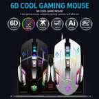 SHIPADOO GT700 Illuminated Wired Gaming Keyboard and 6D 4800DPI Mouse Set, Standard Character Transparent Version, GT700, Standard Character Transparent Version