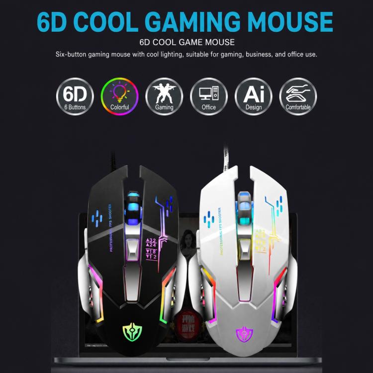 SHIPADOO GT700 Illuminated Wired Gaming Keyboard and 6D 4800DPI Mouse Set, Standard Character Transparent Version, GT700, Standard Character Transparent Version