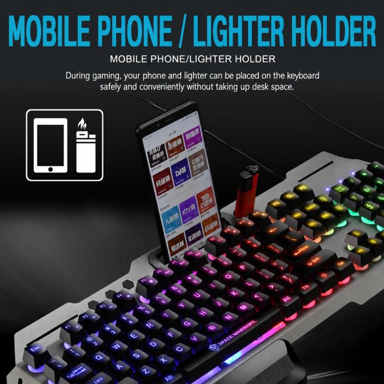 SHIPADOO GT700 Illuminated Wired Gaming Keyboard and 6D 4800DPI Mouse Set, Standard Character Transparent Version, GT700, Standard Character Transparent Version