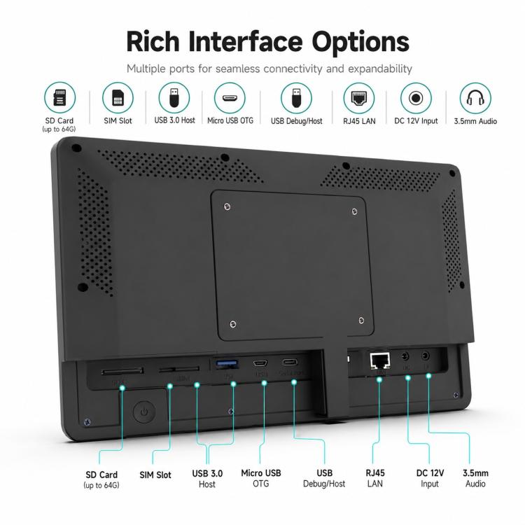 WF1036T 10.1 inch HD Touch Screen Digital Signage, 2GB+16GB, Android 11 RK3566 Quad Core, EU Plug, US Plug, UK Plug