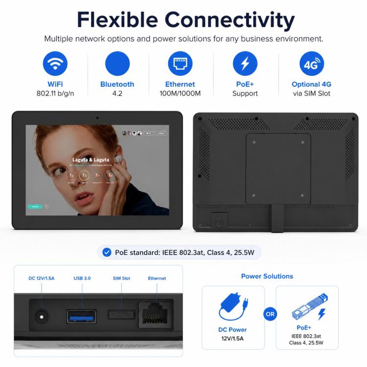 WF1036T 10.1 inch HD Touch Screen Digital Signage, 2GB+16GB, Android 11 RK3566 Quad Core, EU Plug, US Plug, UK Plug