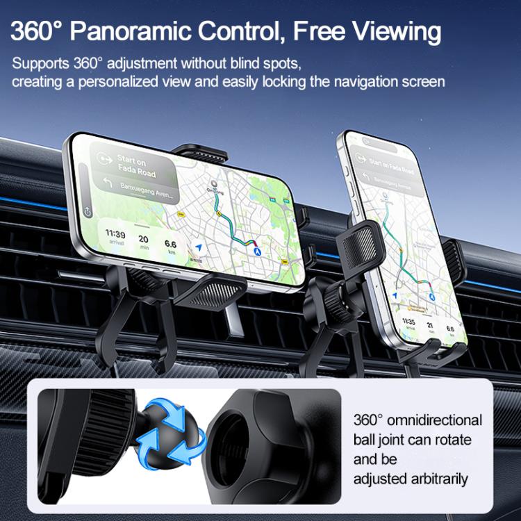 Yesido C318 15W Car Air Vent Clip Wireless Fast Charging Phone Holder, C318