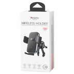 Yesido C318 15W Car Air Vent Clip Wireless Fast Charging Phone Holder, C318