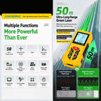 ZHENBING N1 Advanced Version Handheld Green Cross Line Laser Distance Meter, 50m, 70m, 100m, 120m, 150m