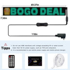 16 x 192 Pixels Ultra-Thin Waterproof Programmable LED Flexible Matrix Display Screen, EU Plug, UK Plug, US Plug, USB Plug