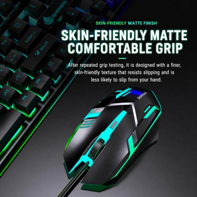 SHIPADOO D500 Colorful Illuminated Wired Keyboard Mouse Set