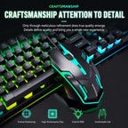 SHIPADOO D500 Colorful Illuminated Wired Keyboard Mouse Set