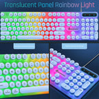 SHIPADOO D500 Punk Style Colorful Backlit Wired Keyboard Mouse Set