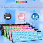 SHIPADOO D500 Punk Style Colorful Backlit Wired Keyboard Mouse Set
