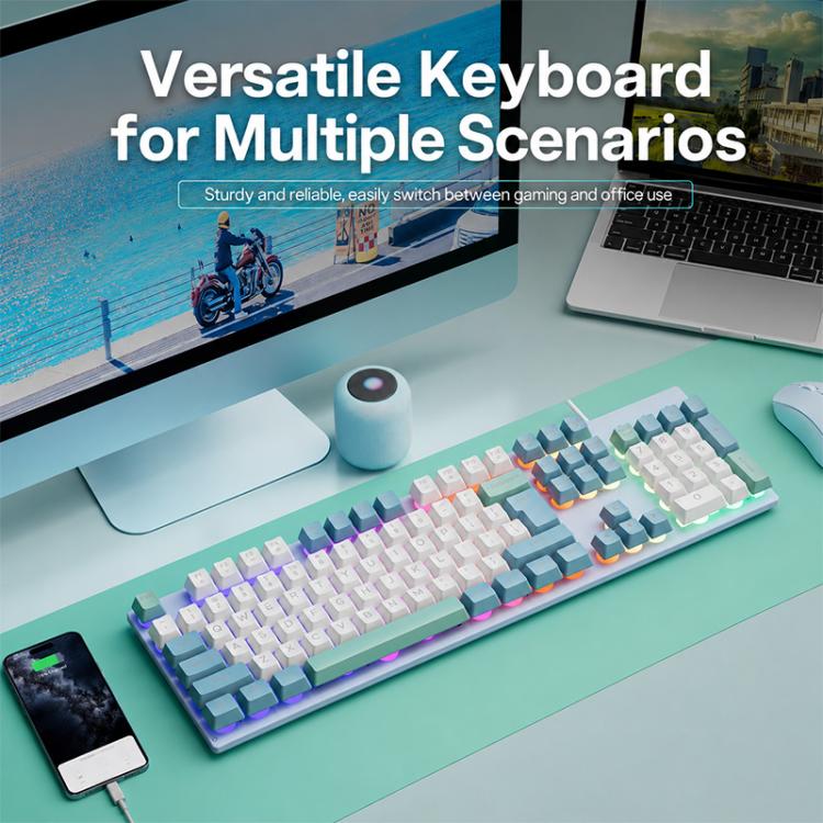 SHIPADOO GK80 104 Keys Mechanical Feel USB Wired Keyboard
