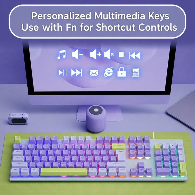 SHIPADOO GK80 104 Keys Mechanical Feel USB Wired Keyboard