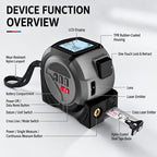 OUXIAOJIANG 3 in 1 High-Precision Handheld Cross Line Laser Rangefinder Digital Tape Measure, 40m, 60m