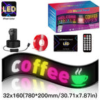 32x160 Pixels Double Row Ultra-Thin Waterproof LED Flexible Advertising Matrix Display Screen, 78 x 20cm