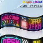 32x192 Pixels Double Row Ultra-Thin Waterproof LED Flexible Advertising Matrix Display Screen, 93 x 20cm
