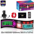 32x192 Pixels Double Row Ultra-Thin Waterproof LED Flexible Advertising Matrix Display Screen, 93 x 20cm