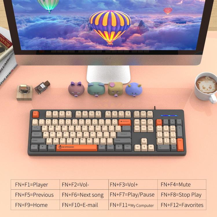SHIPADOO K600 Wide System Compatibility Ergonomic Wired Keyboard
