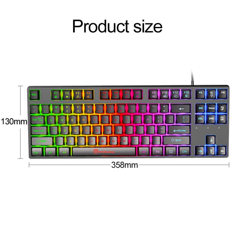SHIPADOO K87 Mechanical Curved 87 Keys USB Wired Keyboard