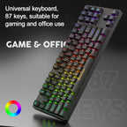 SHIPADOO K87 Mechanical Curved 87 Keys USB Wired Keyboard
