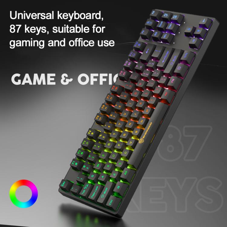 SHIPADOO K87 Mechanical Curved 87 Keys USB Wired Keyboard