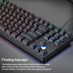 SHIPADOO K87 Mechanical Curved 87 Keys USB Wired Keyboard