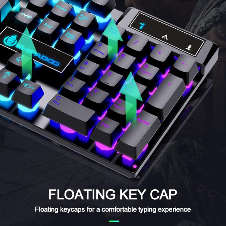 SHIPADOO K500 Floating Square Keycap Colorful Backlight USB Wired Keyboard