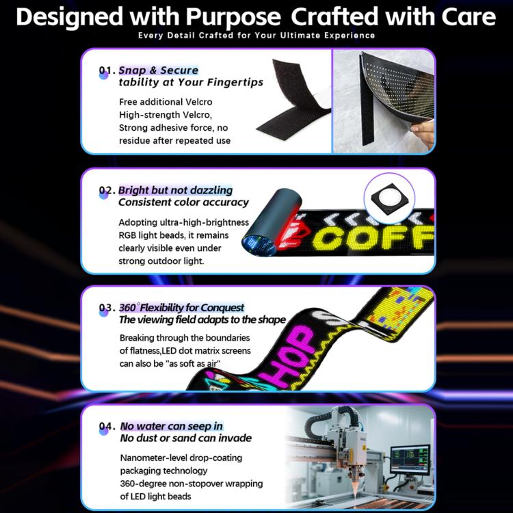 32x128 Pixels Dual Row Ultra-Thin LED Flexible Advertising Matrix Display Screen, Size: 98 x 28cm, 98 x 28cm