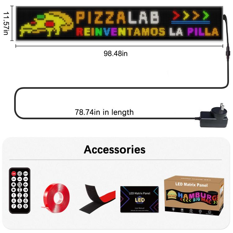 32x320 Pixels Dual Row Ultra-Thin LED Flexible Advertising Matrix Display Screen, Size: 240 x 29.4cm, 240 x 29.4cm