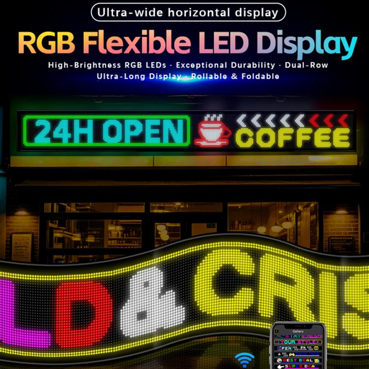 32x384 Pixels Dual Row Ultra-Thin LED Flexible Advertising Matrix Display Screen, Size: 287 x 29.4cm, 287 x 29.4cm