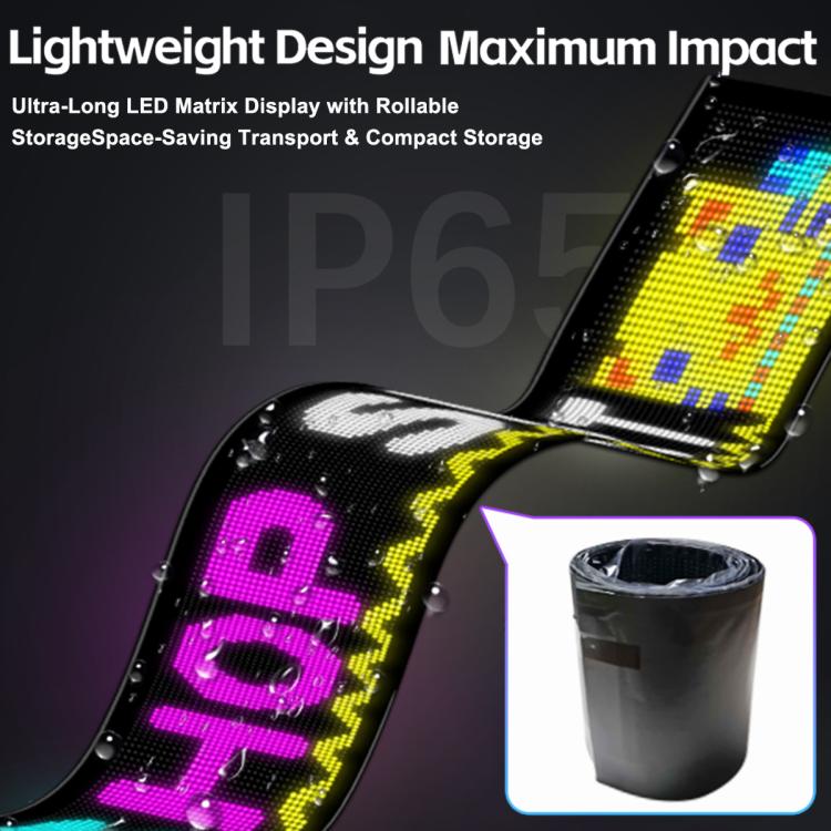 32x448 Pixels Dual Row Ultra-Thin LED Flexible Advertising Matrix Display Screen, Size: 334 x 29.4cm, 334 x 29.4cm