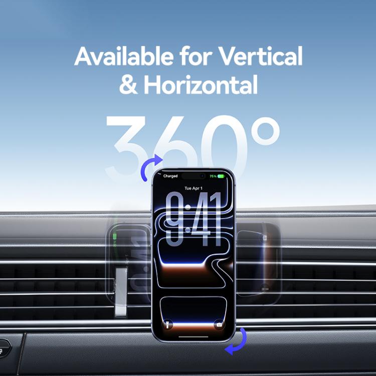 USAMS CD277 15W Magnetic Wireless Charging Car  Air Vent Phone Holder, CD277