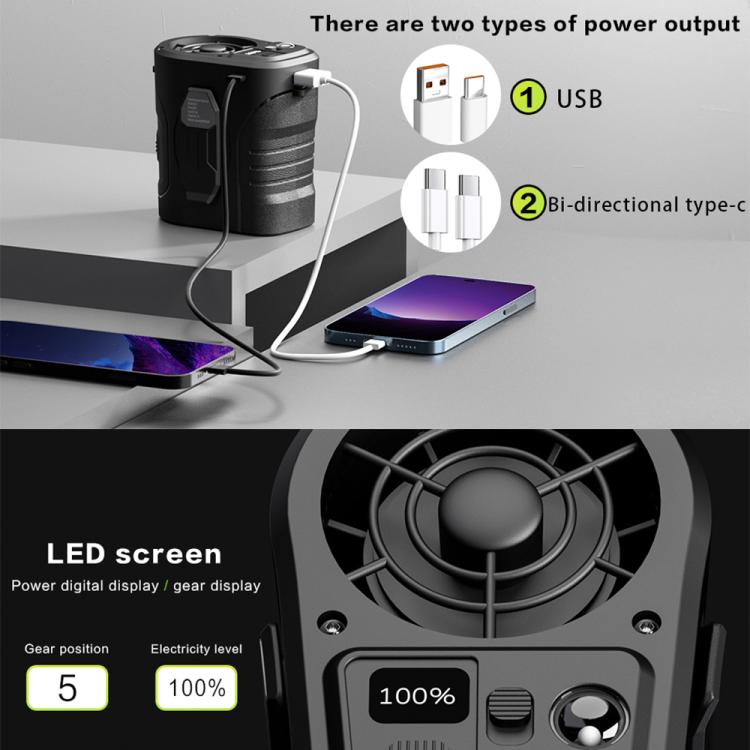 G10 Noise Reduction Motor Waist Mounted Fan with LED Light