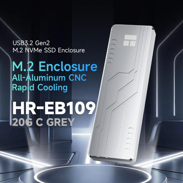 THERMALRIGHT HR-EB109 20Gbps M.2 NVMe SSD Enclosure with Type-C to Type-C Cable, EB109-20G C-C Cable