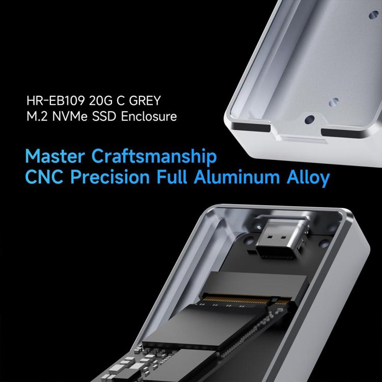 THERMALRIGHT HR-EB109 20Gbps M.2 NVMe SSD Enclosure with Type-C to Type-C Cable, EB109-20G C-C Cable