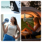 F7 Large Folding Handheld Fan with LED Digital Display