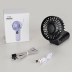 F11 Folding Handheld Fan with LED Display & Lanyard