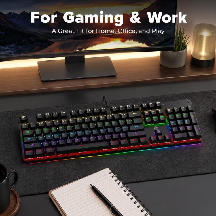 SHIPADOO HJK901-10 RGB Backlight Mechanical USB Wired Keyboard