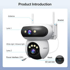 Srihome SH062 8MP Binocular Outdoor Auto-Tracking Wireless WiFi Security Camera, SH062