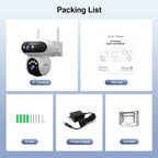 Srihome SH062 8MP Binocular Outdoor Auto-Tracking Wireless WiFi Security Camera, SH062
