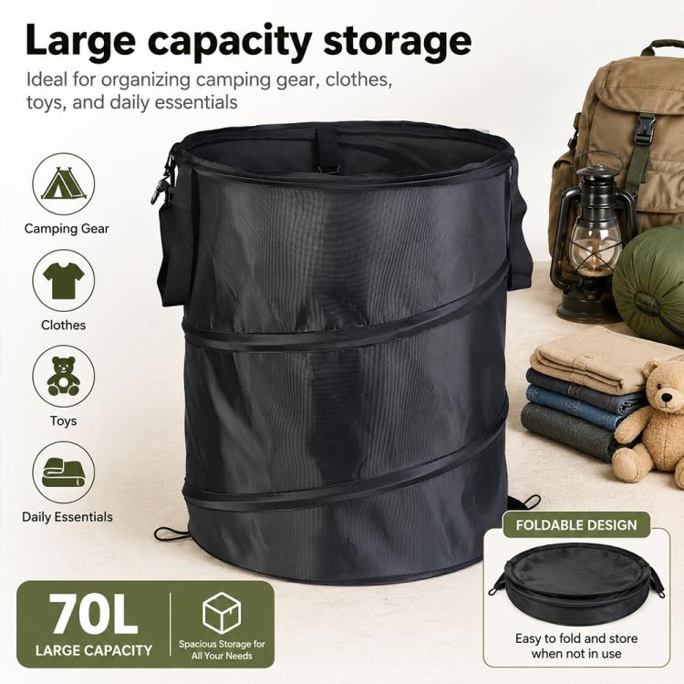 Outdoor Camping Folding Bucket Portable Trash Can Garden Leaf Bucket, Mini 25x32cm, Small 34x40cm, Medium 45x55cm