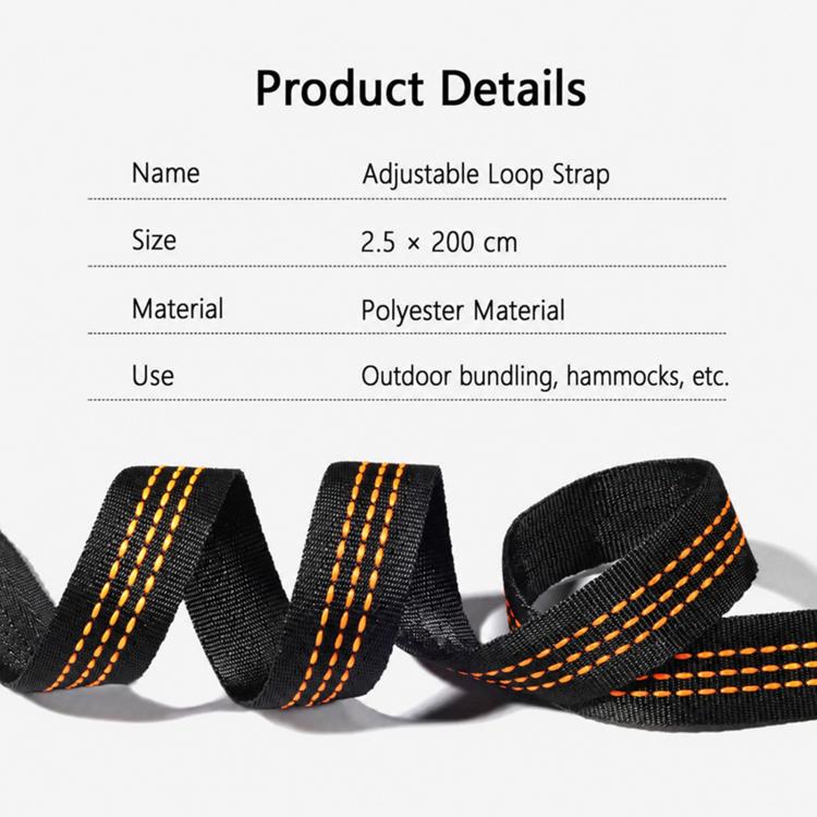Multi-Purpose Colorful Swing Rope Outdoor Camping Adjustable Loop + Quick Buckle Set 2pcs